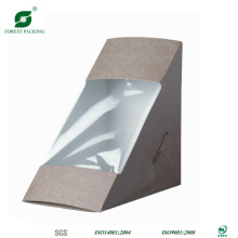 Caja de empaque de triángulo sandwich con ventana transparente